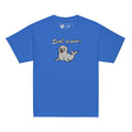 T-shirt enfant bleu royal « Seal te plaît ! », vue du vêtement entier de face.
